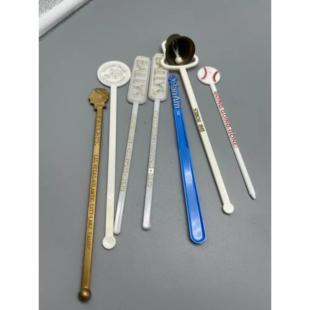 15 Vintage 70s swizzle Stir‎ sticks includes Vegas, Breakers ,The Borks Travel